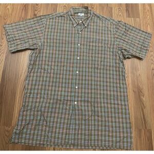 Maus & Hoffman Shirt Mens Large Plaid Button Down Made In USA Woven